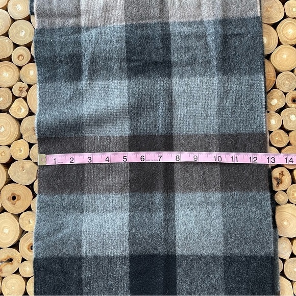 Hickey Freeman Plaid Double-Face 100% Cashmere Scarf Gray/Brown/Black $125 NWT - Picture 9 of 11